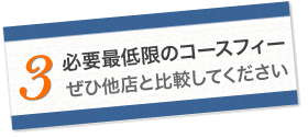 必要最低限のコースフィー